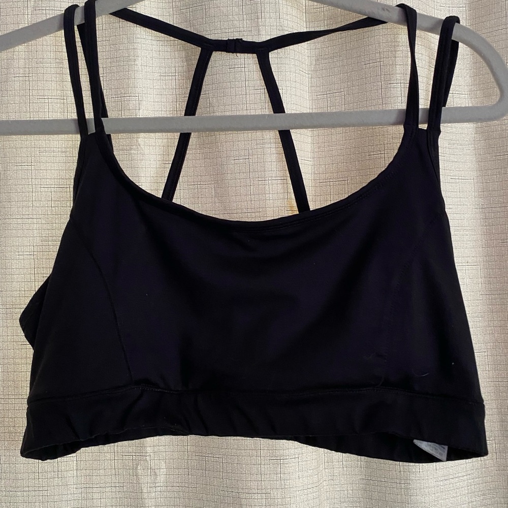Reebok Black Sports Bra with Strappy Back Design